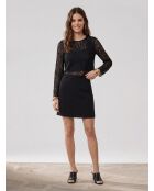 Schwarzes Crop-Top aus Spitze