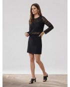 Schwarzes Crop-Top aus Spitze