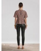 Rosafarbenes Top mit Rüschenprint