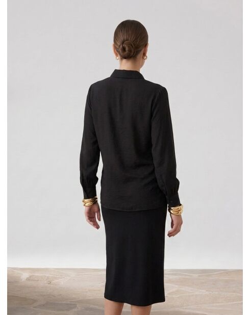 Chemise avec effet drapé noire