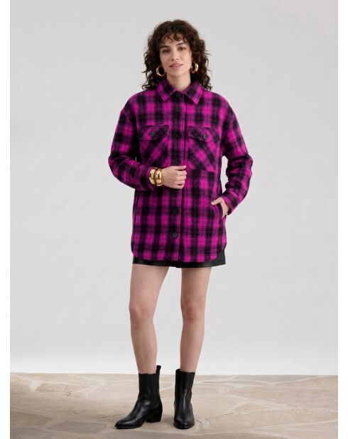 Roze geruit bomberjack overshirt