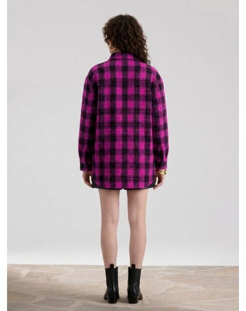 Roze geruit bomberjack overshirt