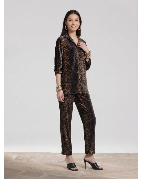 Leo Leopard Pyjamabroek met lange mouwen