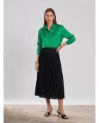Chemise jacquard fleurie verte