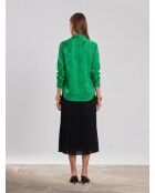 Chemise jacquard fleurie verte