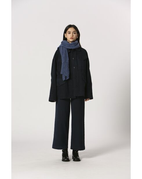 Huguette marineblauwe katoenen broek