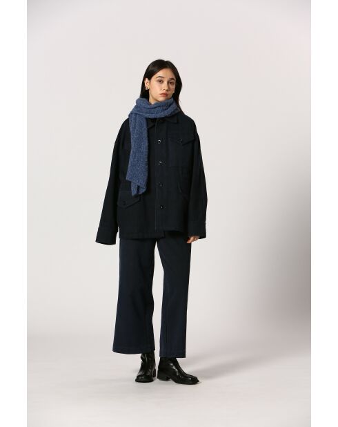 Huguette marineblauwe katoenen broek