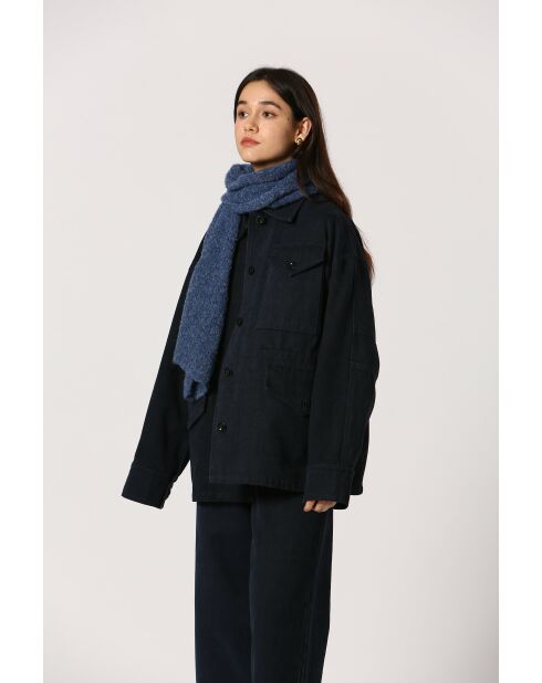 Huguette marineblauwe katoenen broek