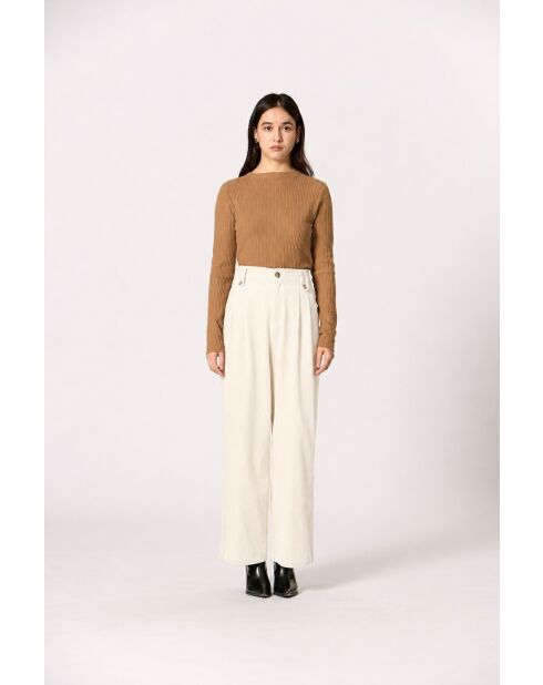 Pantalon en coton Germaine crème