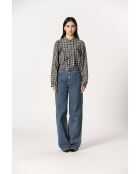 Annette blauwe katoenen blouse