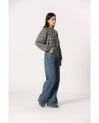 Annette blauwe katoenen blouse