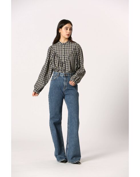 Annette blauwe katoenen blouse