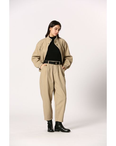 Beige katoenen broek Henriette