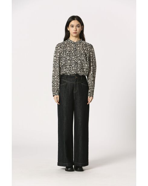 Blouse en coton Célestine noire