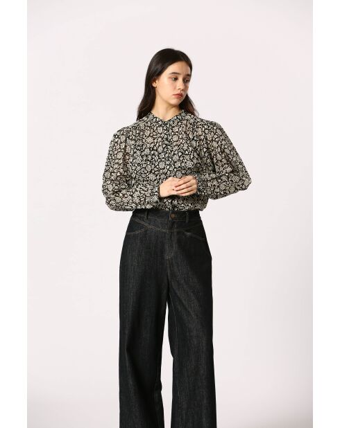 Blouse en coton Célestine noire