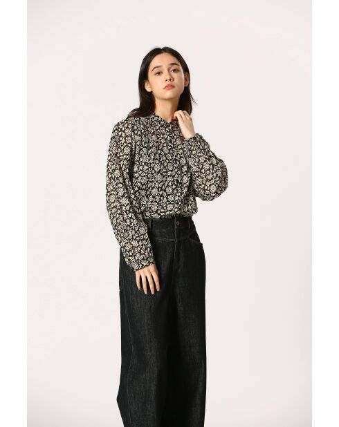 Blouse en coton Célestine noire