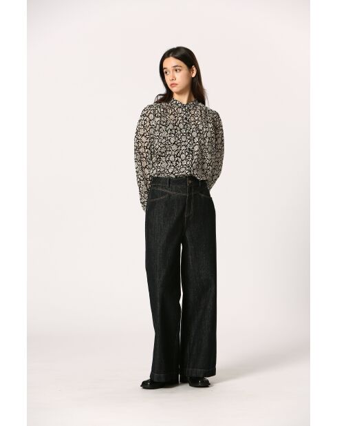 Blouse en coton Célestine noire