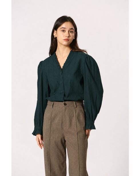 Blouse en coton Augustine verte