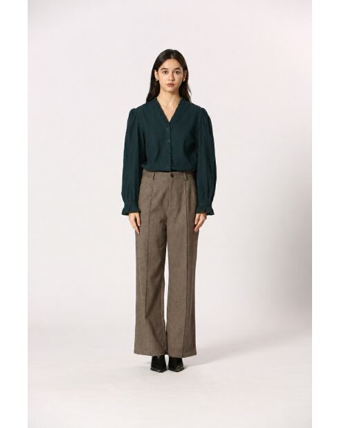 Blouse en coton Augustine verte