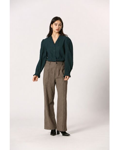 Blouse en coton Augustine verte