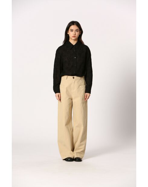 Chemise en coton Éléonore noire