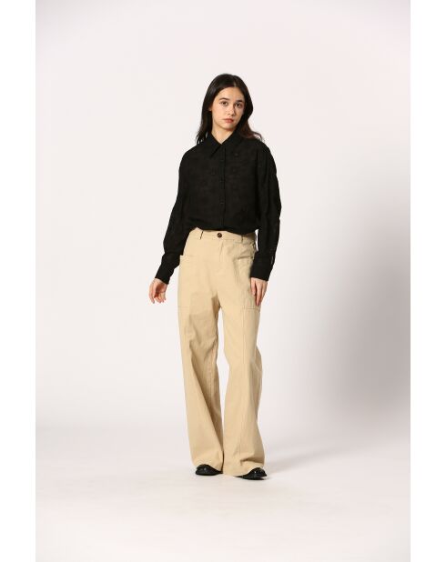 Chemise en coton Éléonore noire