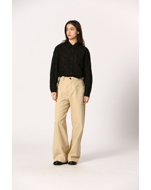 Chemise en coton Éléonore noire