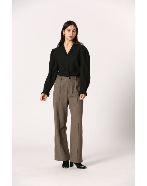 Blouse en coton Augustine noire