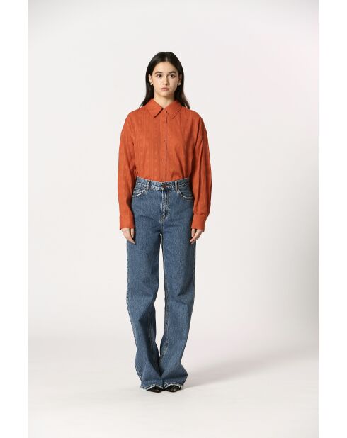 Chemise en coton Eugénie orange