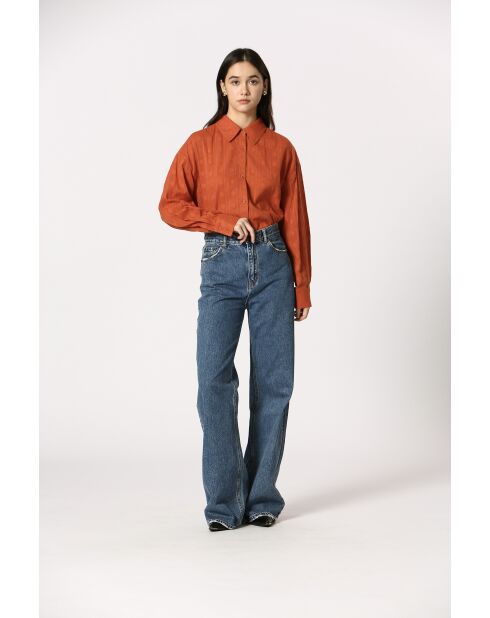Chemise en coton Eugénie orange