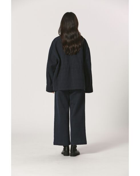 Marcelle marineblauwe katoenen jas
