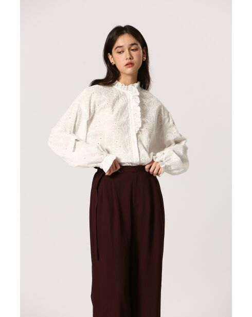 Blouse en coton Edmée blanche