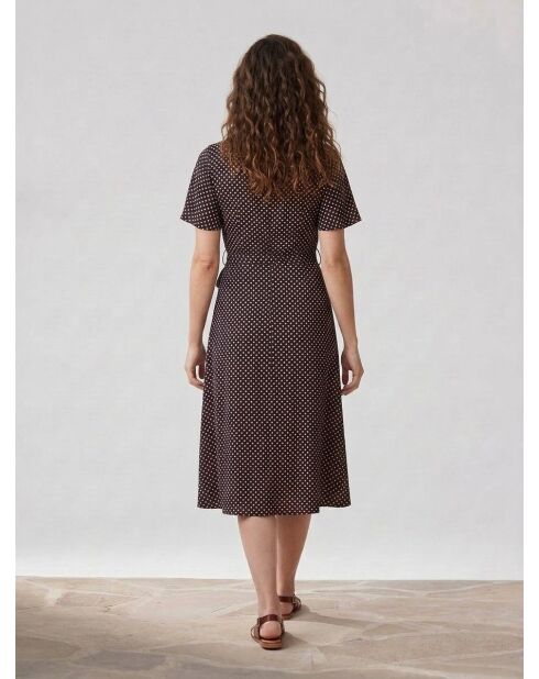 Robe à pois bleu marine