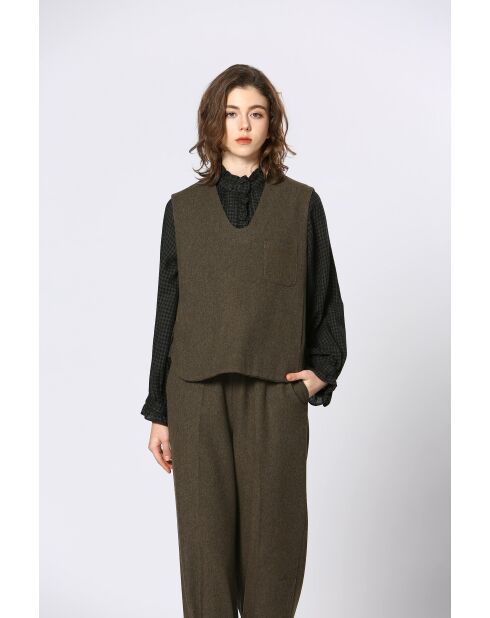 Top léontine kaki