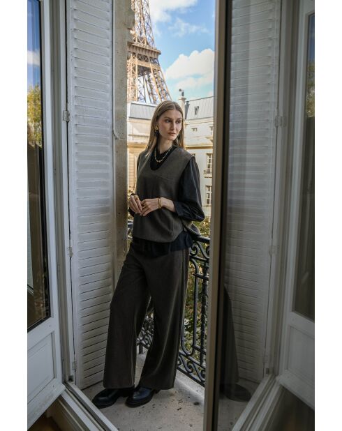 Top léontine kaki