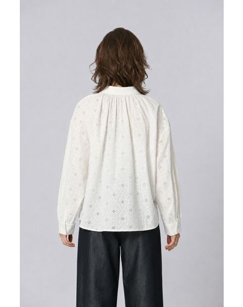 Chemise en coton Violette blanche