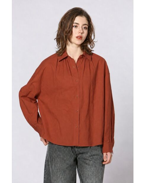 Chemise en coton Priscille brique