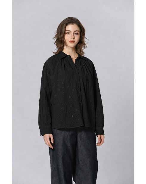 Chemise en coton Violette noire