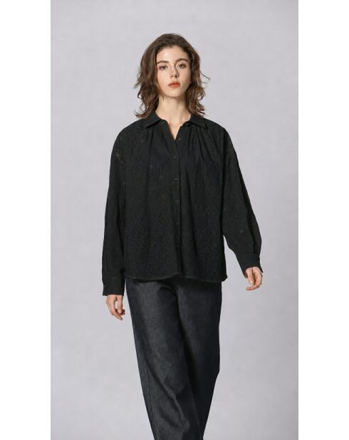 Chemise en coton Violette noire
