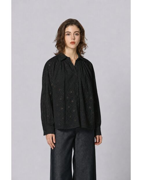 Chemise en coton Violette noire