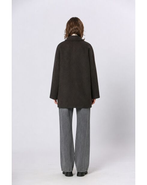 Manteau en laine mélangé Uranie noir