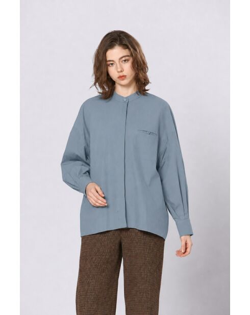 Chemise en coton Roxane bleue