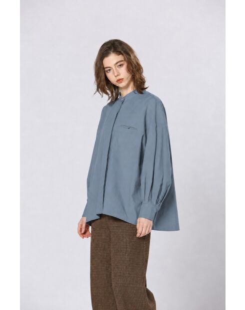 Chemise en coton Roxane bleue