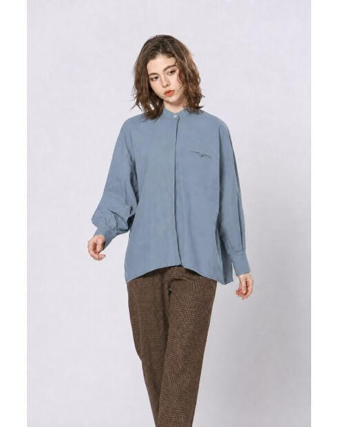 Chemise en coton Roxane bleue