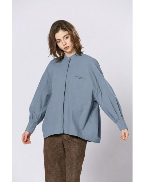 Chemise en coton Roxane bleue