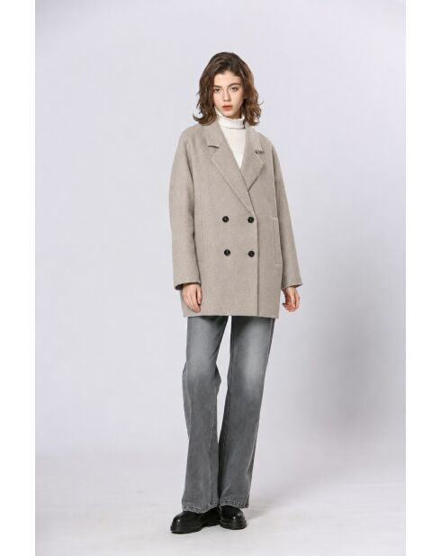 Manteau en laine mélangé Uranie beige