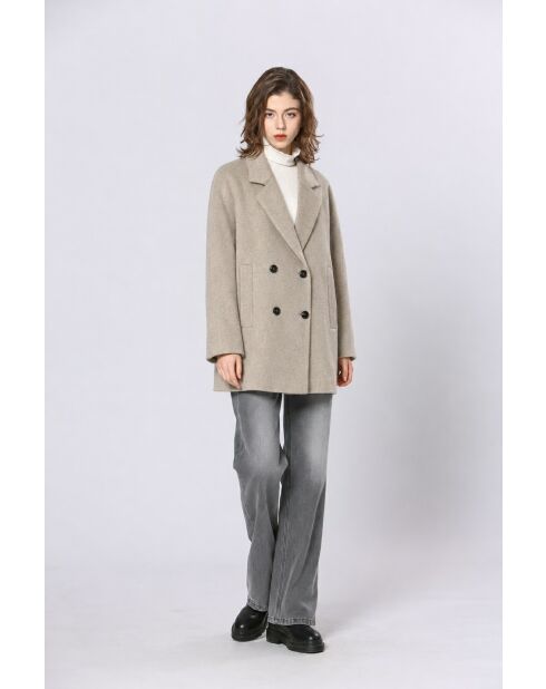 Manteau en laine mélangé Uranie beige