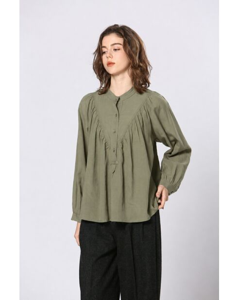 Chemise en coton Isolda kaki