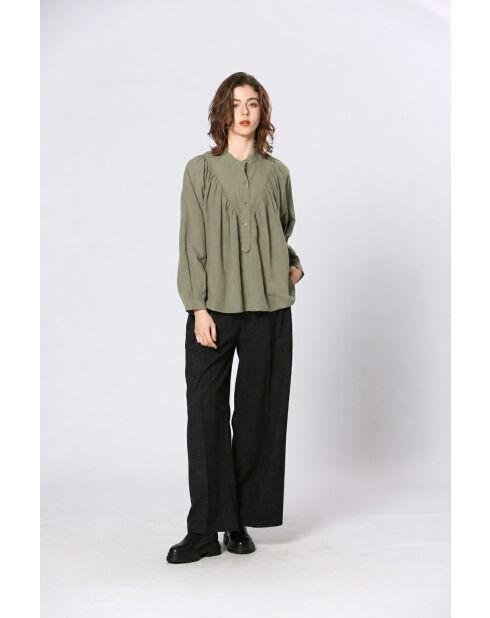Chemise en coton Isolda kaki