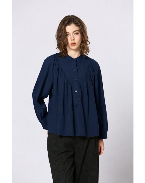 Chemise en coton Isolda marine